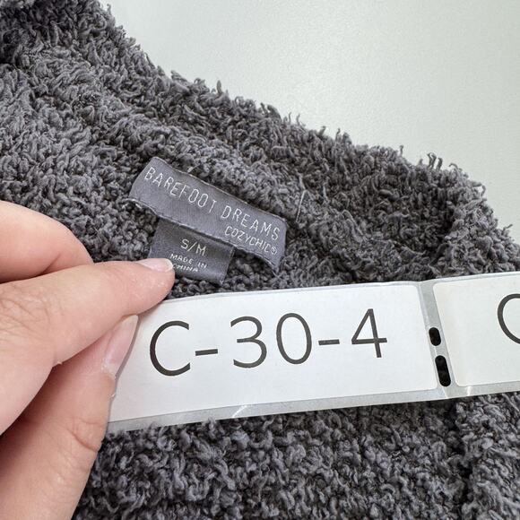 Barefoot Dreams Sweater Womens Small Medium Gray CozyChic Cardigan BDWCC1000 - Picture 3 of 9